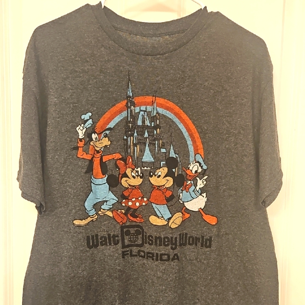 Disneyworld Gray Graphic T-Shirt, Large, Unisex EUC